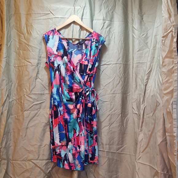 multicolor wrap dress